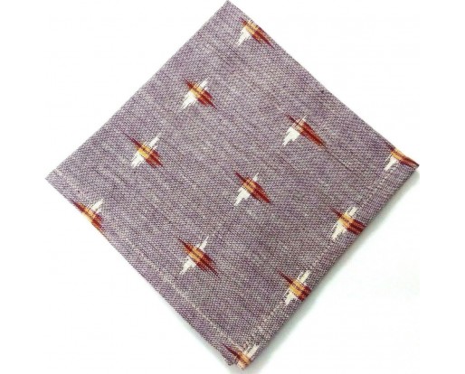 Orchid - 12" IKAT PRINT - 100% Cotton Unisex Men Women Pocket Square Handkerchief Hanky